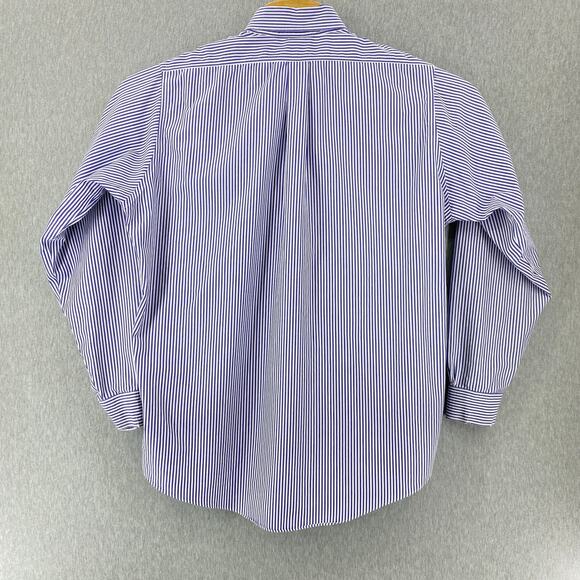 Brooks Brothers Button Down Shirt Blue Stripe All‎ Cotton Mens Size 16-35 - Picture 2 of 6